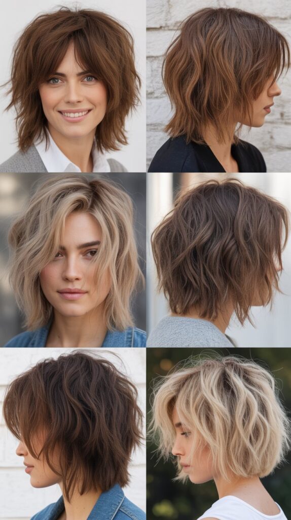 Choppy Shaggy Long Bob