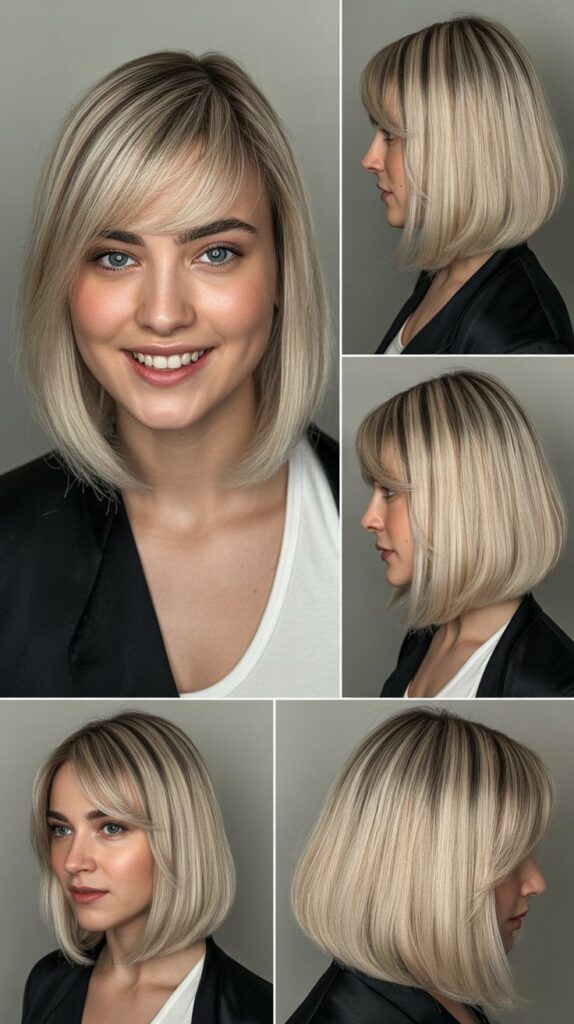Angled Bob with Long Side Bangs