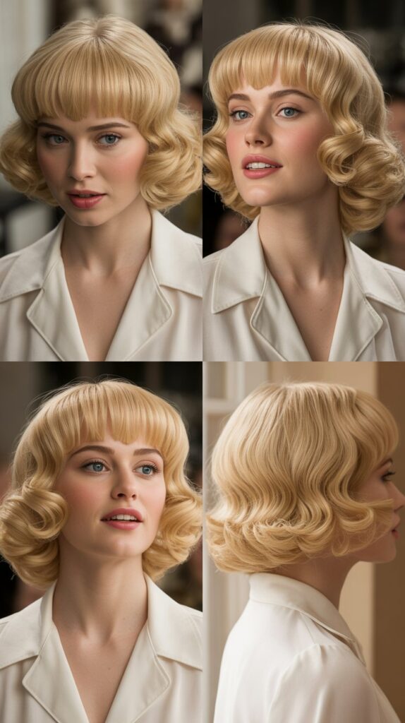 Soft Curl Layers with Vintage Bangs