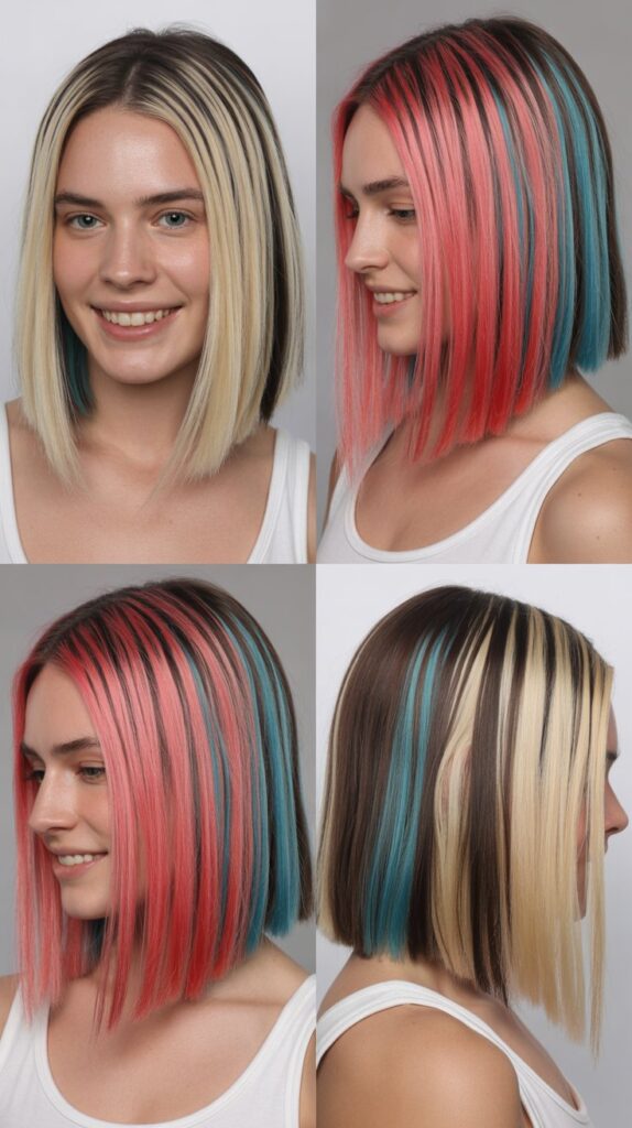 Long Bob with Color Blocking