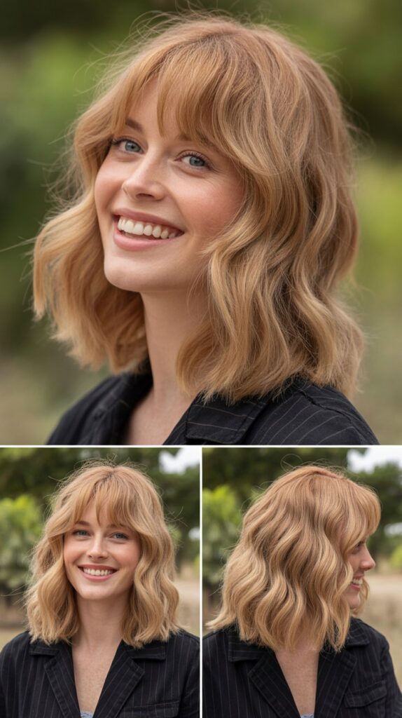 Beachy Waves with Wispy Bangs