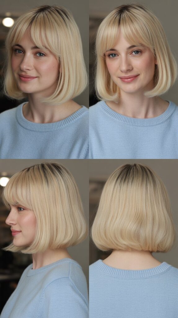 Blunt Bob with Micro Curtain Bangs