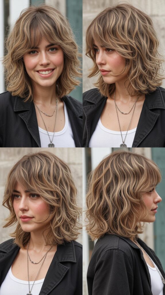 Shoulder-Length Shag with Shaggy Bangs