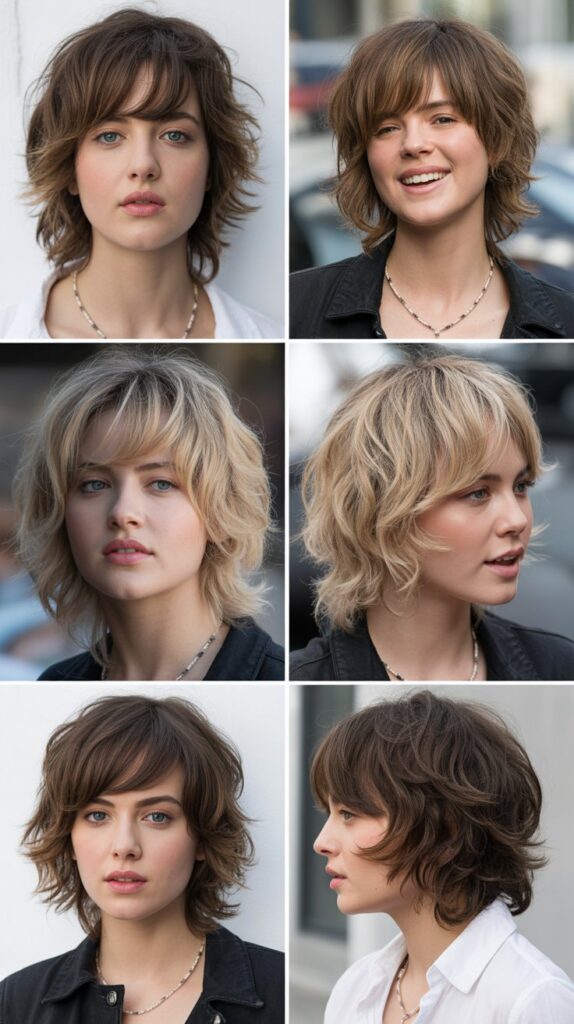 Side-Swept Bangs with Textured Shag