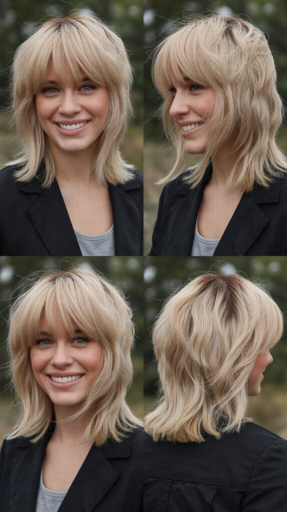 Choppy Bangs with Vanilla Blonde Shattered Layers