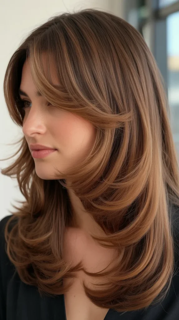 Customized Layers With Curtain Bangs Tailored To Your Face Shape