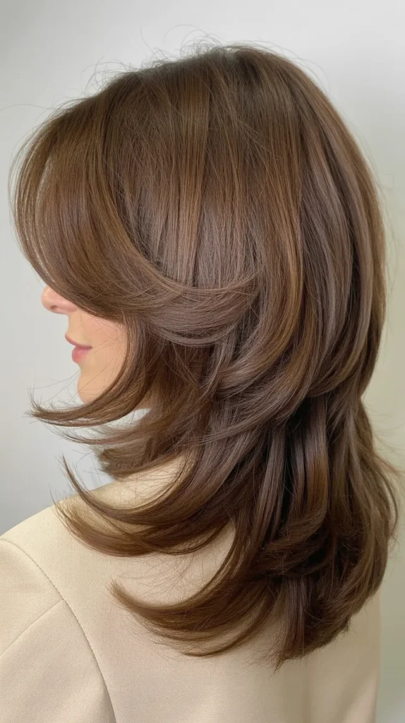  Natural Layers with Grown-Out Bangs