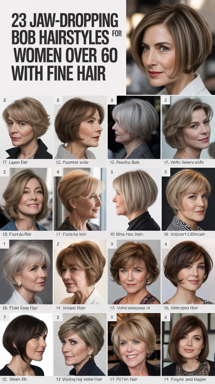 23 Jaw-Dropping Bob Hairstyles for Women Over 60 with Fine Hair