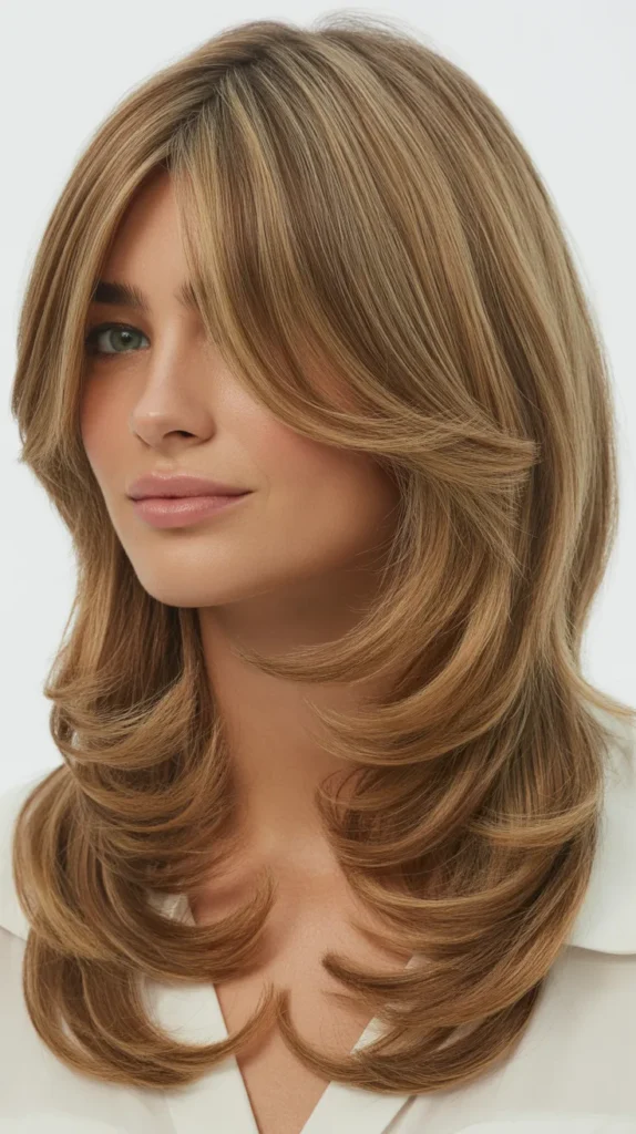 U-Shape Layers With Full Curtain Bangs