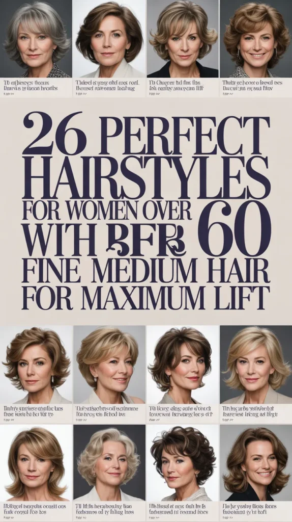 26 Perfect Hairstyles for Women Over 60 with Fine Medium Hair for Maximum Lift