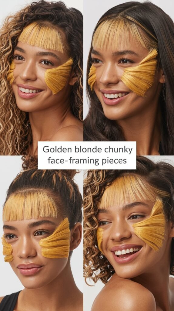 Golden Blonde Chunky Face-Framing Pieces