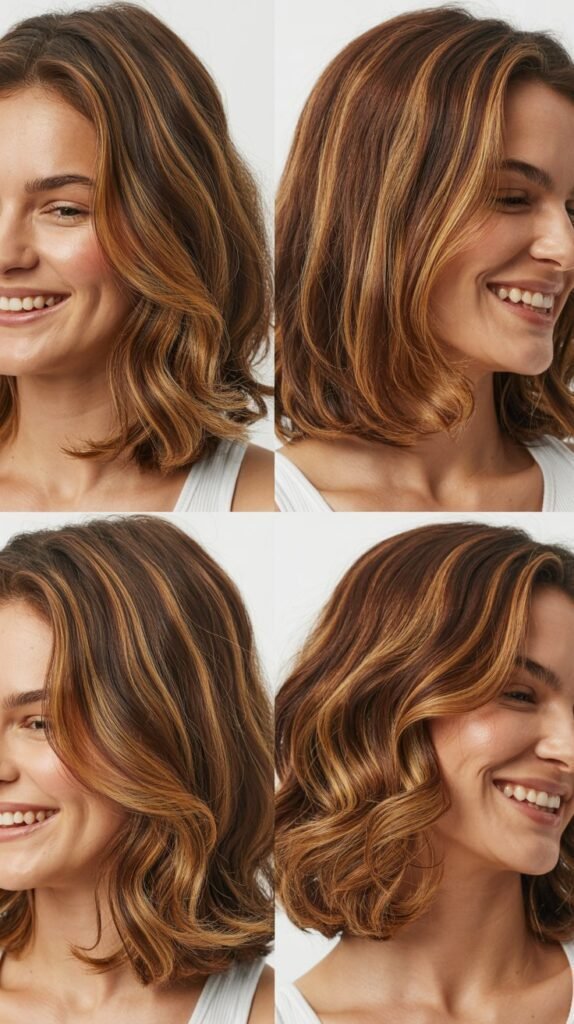Subtle Chestnut Highlights on Medium-Length Layers
