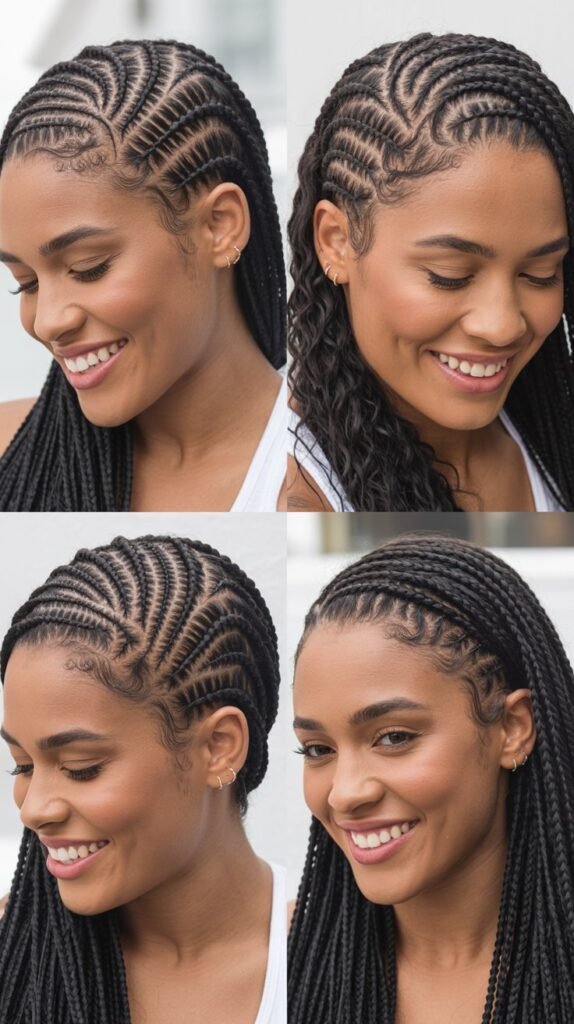 Cornrow Combover With Low Fade