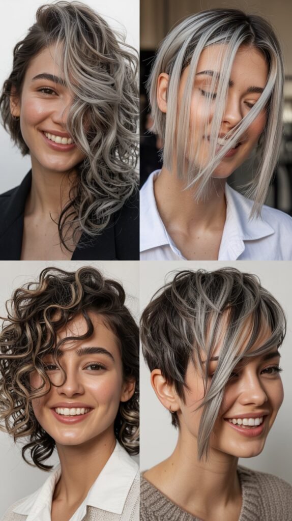  Silver Highlights with Edgy Asymmetrical Layers