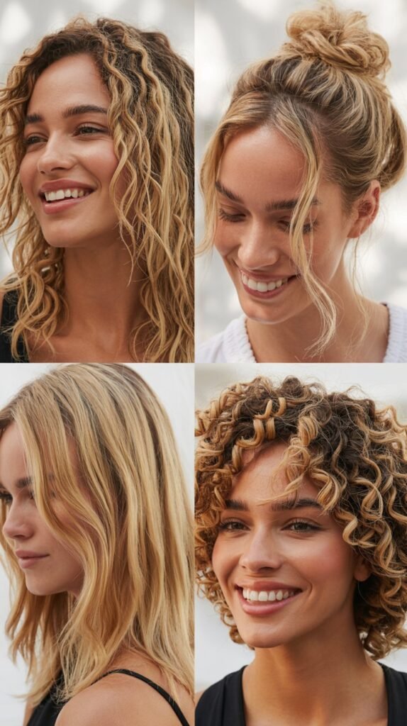 Bright Blonde Highlights with Natural Texture