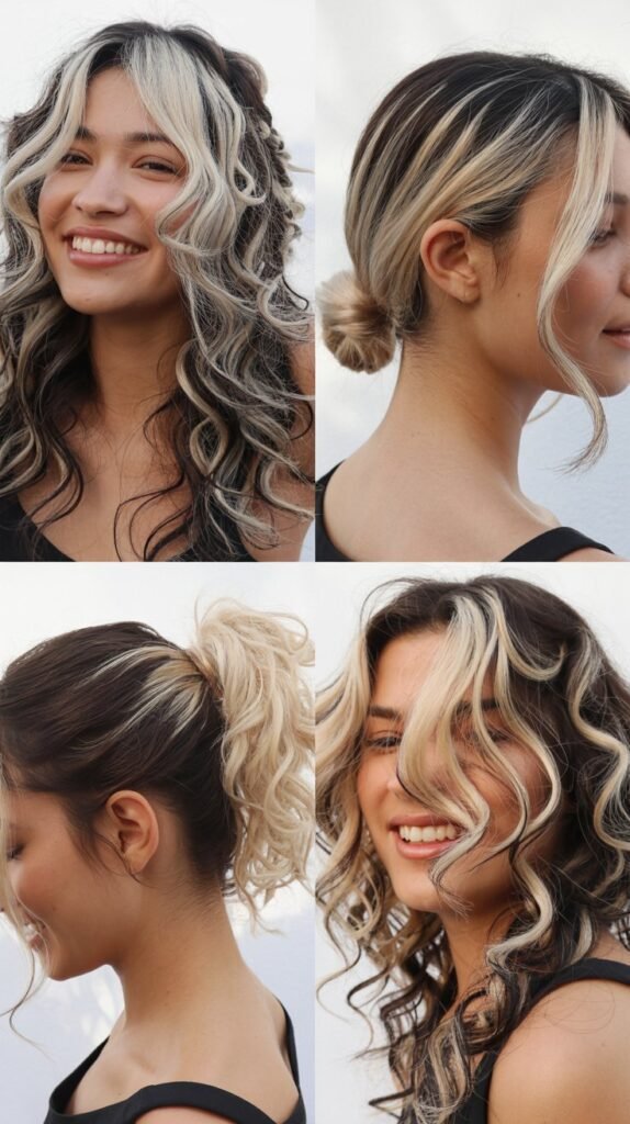 Platinum Blonde Streaks for Bold Statement