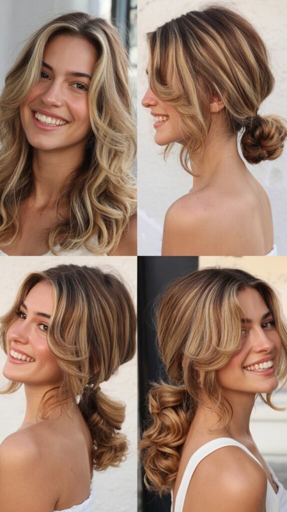 Bright Blonde Highlights with Caramel Base