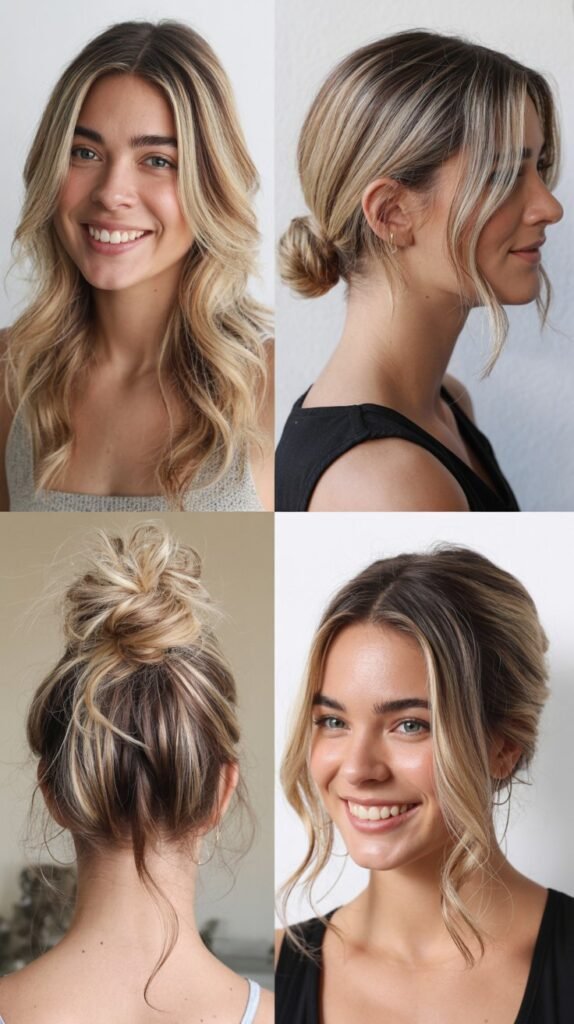 Bright Blonde Highlights with Natural Roots