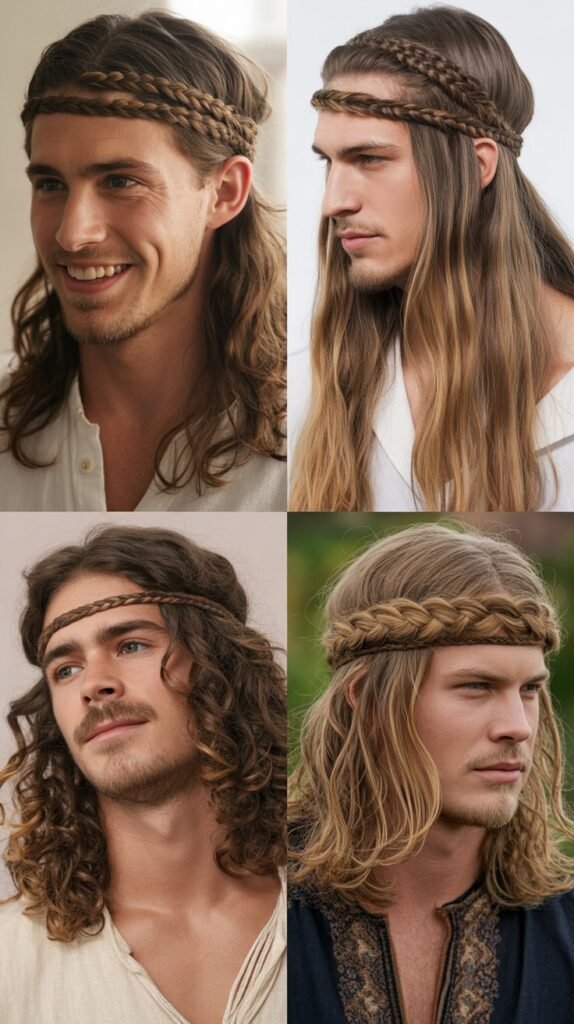 Braided Crown with Long Flowing Hair