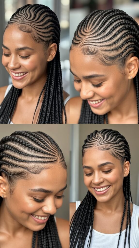  Curved Cornrows