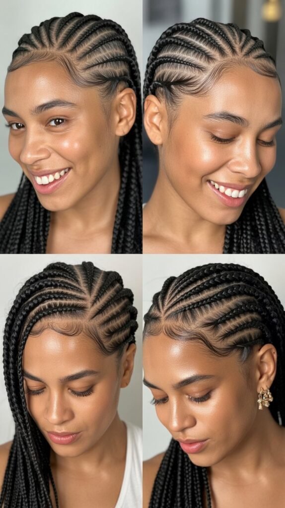 Temple Fade with Cornrows