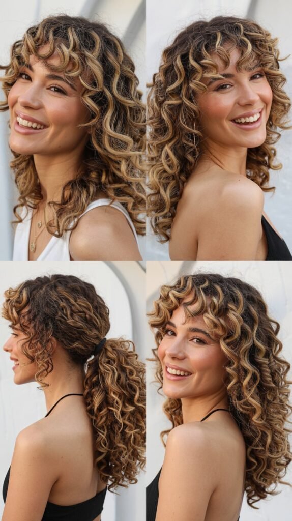 Blonde Highlights with Dimensional Curls