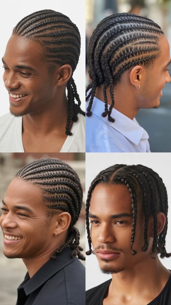  Cornrows with Free-Hanging Ends