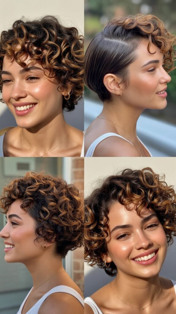 Sienna Highlights on Short Natural Curls