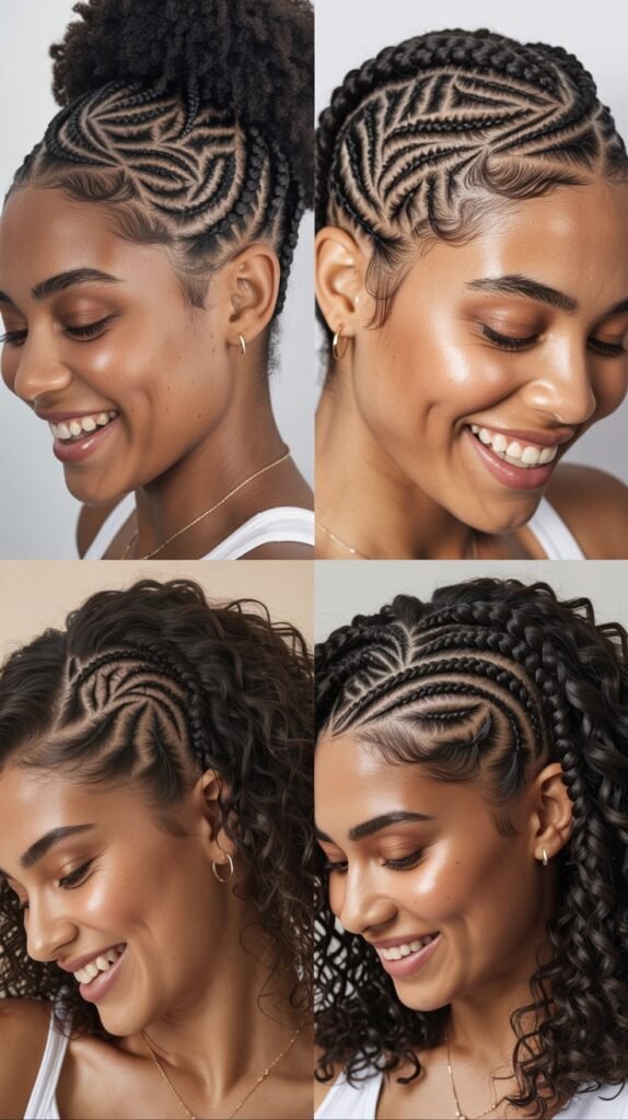  Cornrow Ponytail With Fade