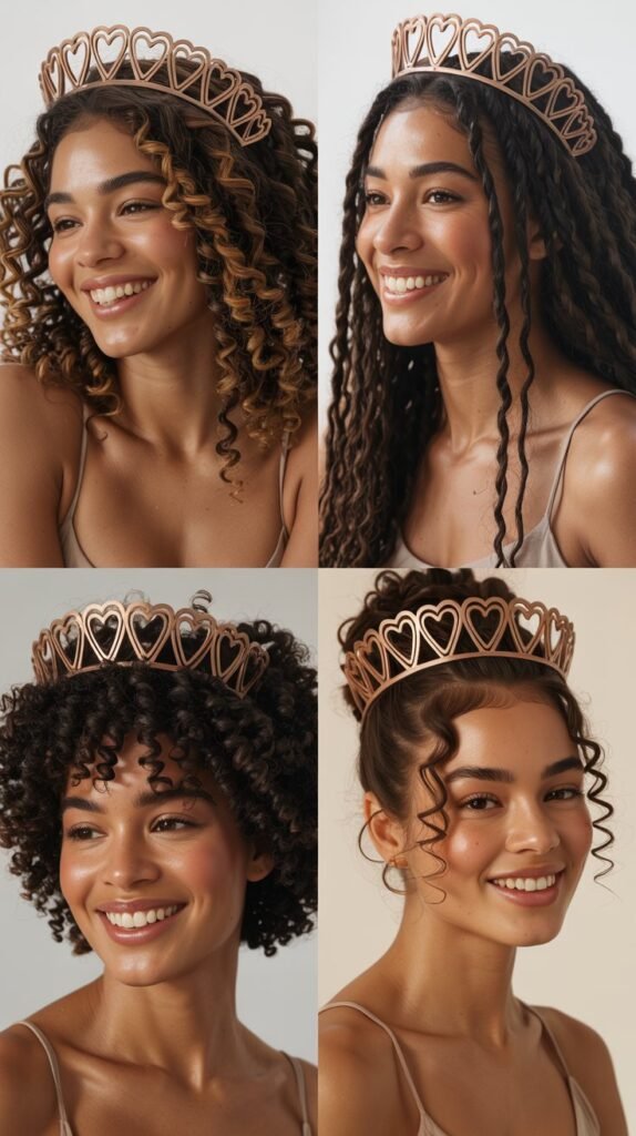 Heart Crown Circular Design