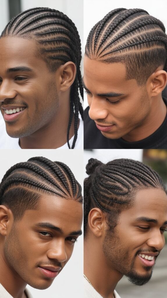  Side-Swept Cornrows