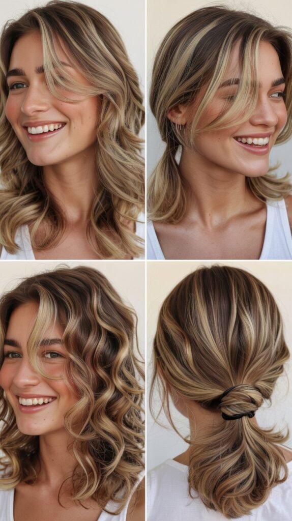 Sandy Blonde Ribbon Highlights