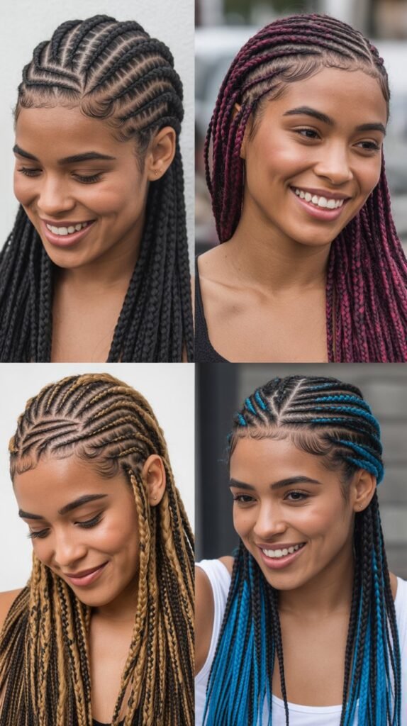  Cornrows with Hair Color