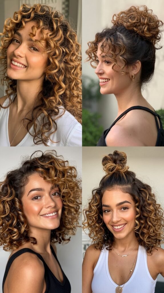 Honey Caramel Blend with Graduated Curly Layers