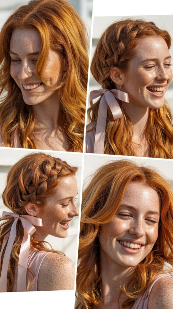 Golden Auburn Ribbons with Choppy Layers