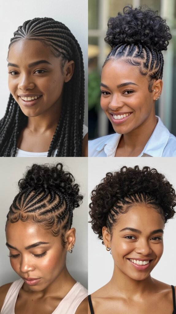 Cornrow Crown with Free Back Section