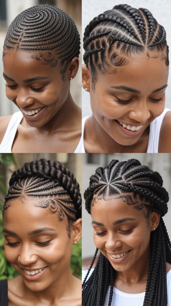  Crown Circle Cornrow Pattern