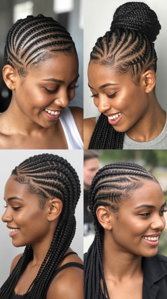 Cornrows with Disconnected Undercut