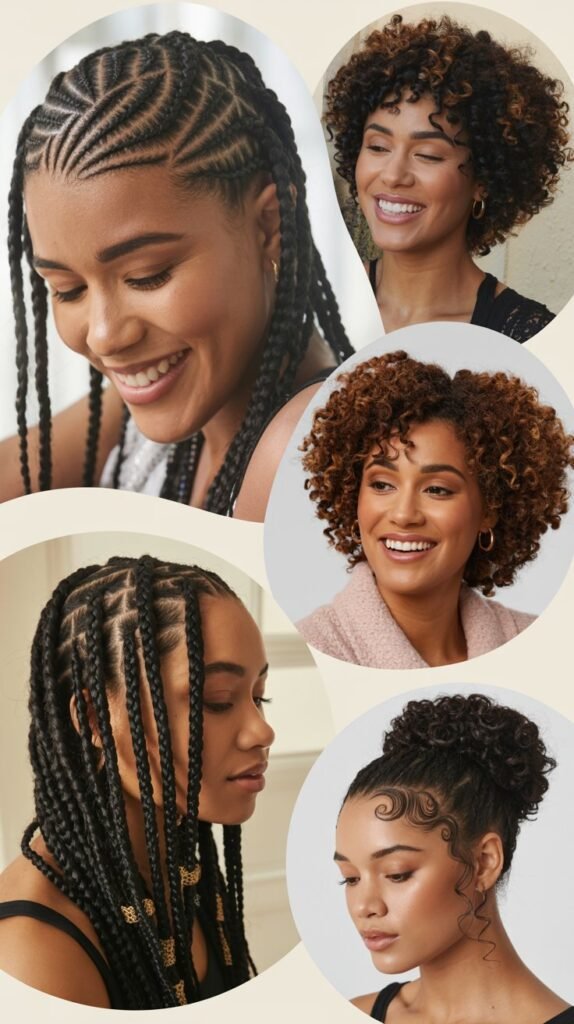 Cornrows with Line Design