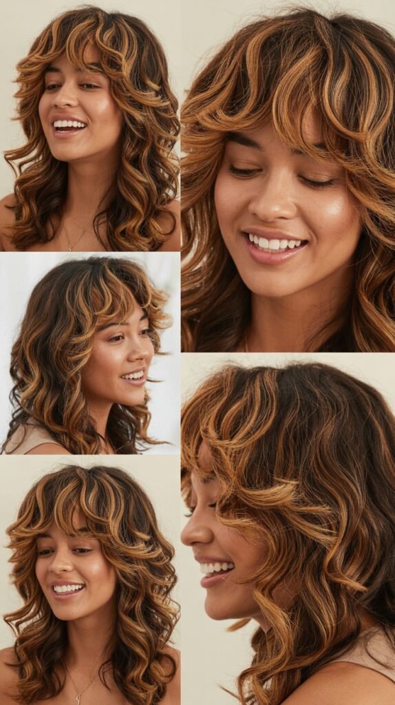 Golden Caramel Highlights with Shattered Layers