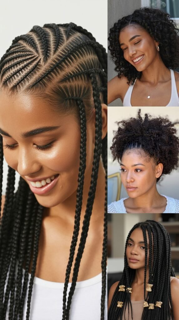  Asymmetrical Pattern Cornrows