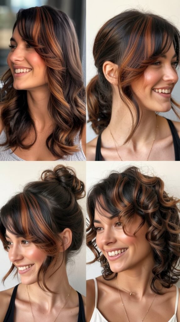 Mahogany Highlights with Side-Part Layers