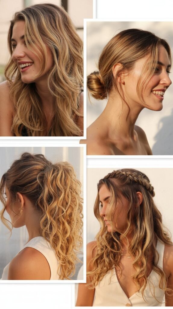  Golden Blonde Highlights with Textured Styling