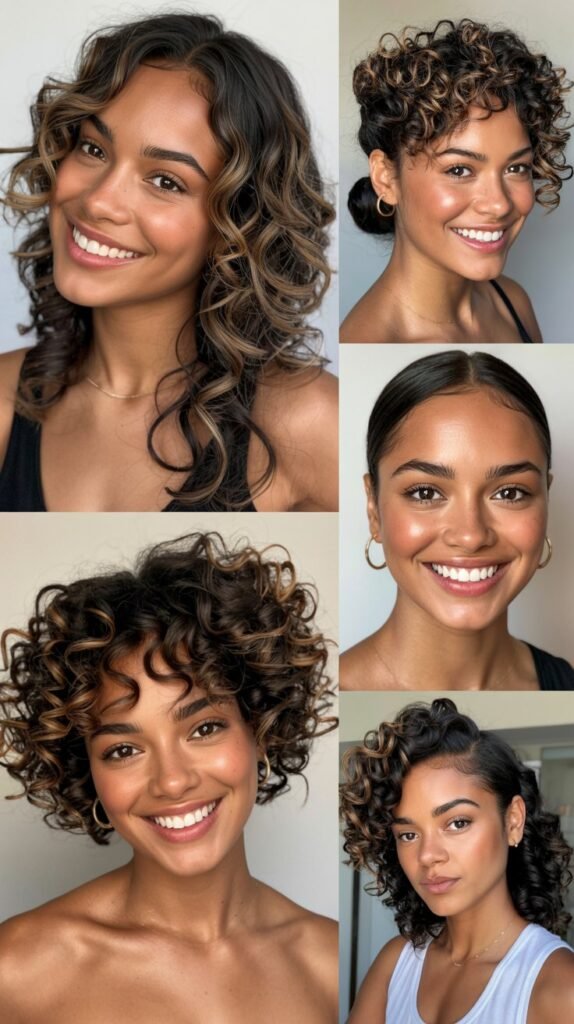 Bronze Highlights with Voluminous Crown Layers