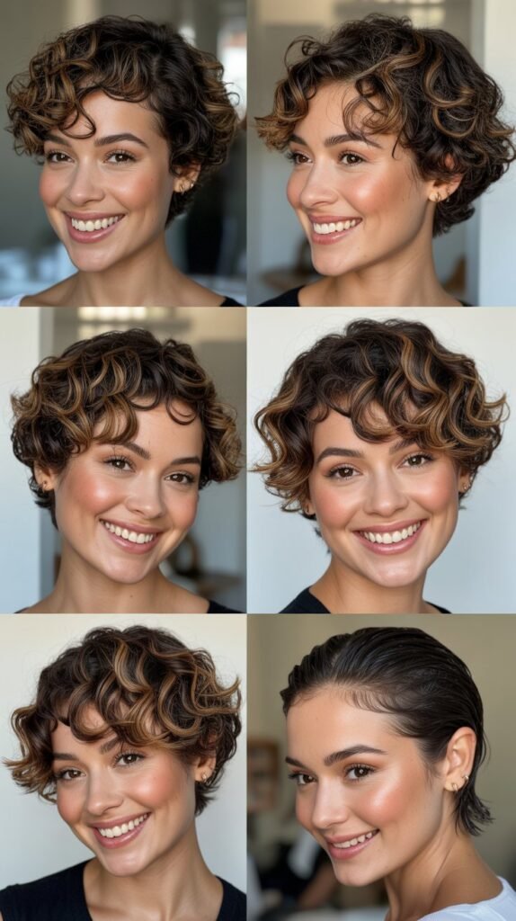  Mocha Highlights on Natural Short Curls