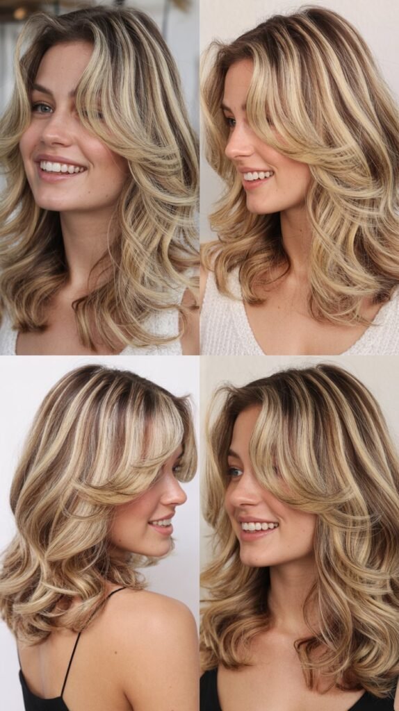 Champagne Blonde Highlights with Graduated Layers