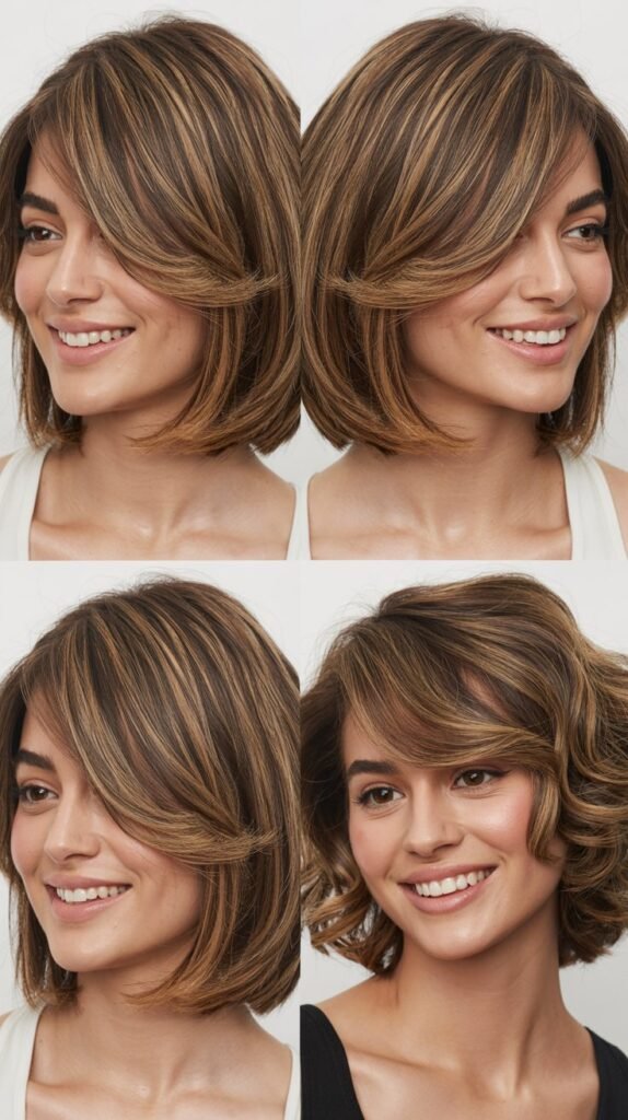 Ash Brown Lowlights with Graduated Bob Layers