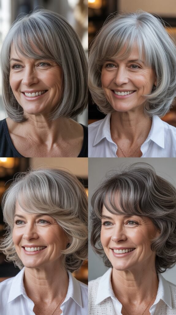  Layered Bob with Curtain Bangs