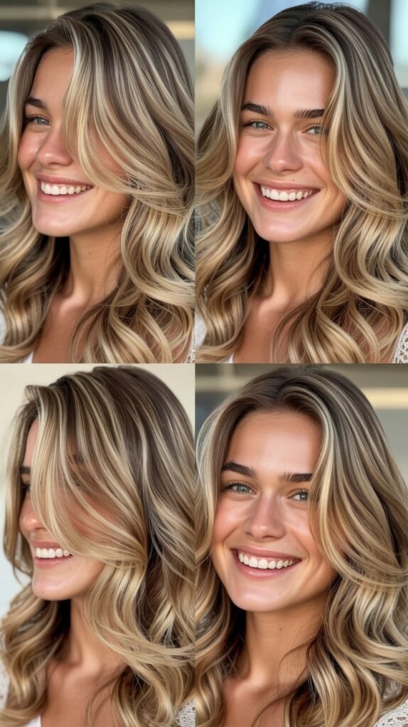 Beige Blonde Foilayage Technique