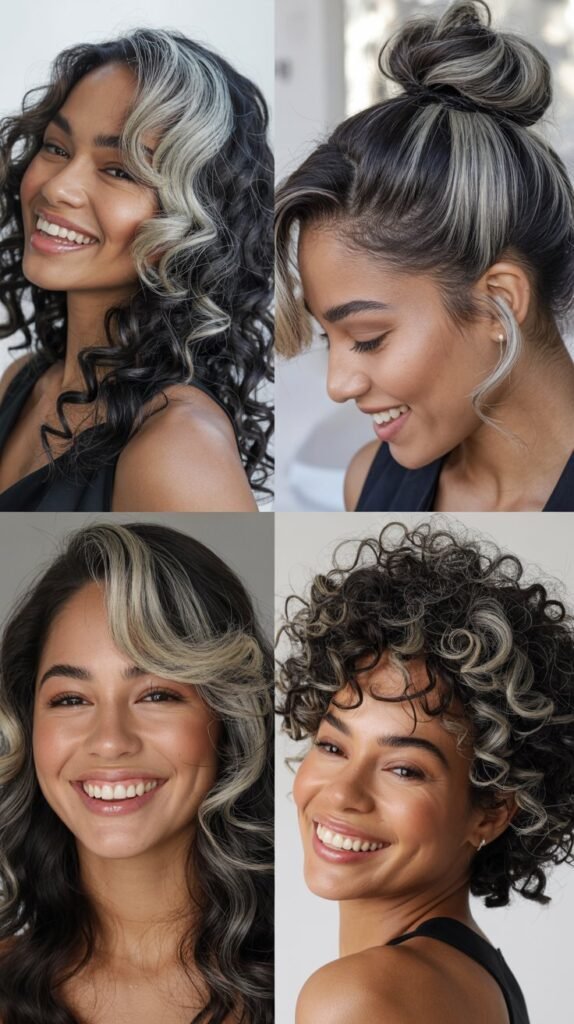 Silver and Gray Highlights on Natural Black